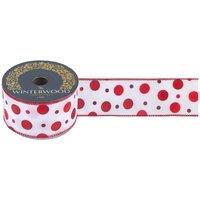 VFM e-Store Christmas Ribbon Garland 6cm x 10cm White X 1 | Size: 6 cm x 10 cm