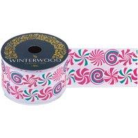 VFM e-Store Christmas Ribbon Garland 7cm x 10cm Pink X 1 | Size: 7 cm x 10 cm