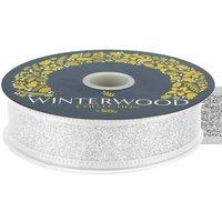 VFM e-Store Christmas Ribbon Garland Decoration 4cm x 10cm Silver X 1 | Size: 4 cm x 10 cm