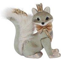 VFM e-Store Christmas Velvet Fox Decoration 20cm x 9cm Green X 1 | Size: 20 cm x 9 cm