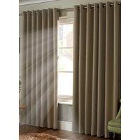 Luxury Living Plain Blackout Ring top Curtains in Beige | Size: 229 cm width x 183 cm drop