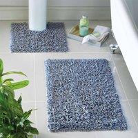 Coopers of Stortford Tumble-Twist Cotton Bath Mat & Pedestal Set in Blue
