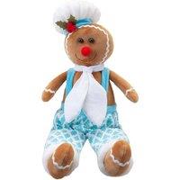 VFM e-Store Christmas Sitting Gingerbread Decoration 52cm x 22cm Blue X 1 | Size: 52 cm x 22 cm