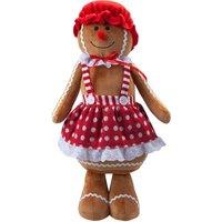 VFM e-Store Christmas Gingerbread Woman Decoration 48cm x 27cm Red X 1 | Size: 48 cm x 27 cm
