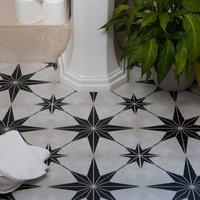 Quadrostyle Astra Black Wall & Floor Tile Vinyl Stickers pack of 4 | Size: 300mm x 300mm