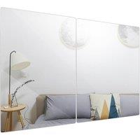 Harbour Housewares Self Adhesive Glass Wall Mirrors - 30 x 40cm - Pack of 2 in Silver | Size: 30 x 40 cm