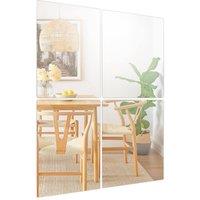 Harbour Housewares Self Adhesive Glass Wall Mirrors - 30 x 40cm - Pack of 4 in Silver | Size: 30 x 40 cm