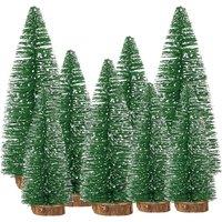 Neel Blue Set of 8pcs Mini Christmas Trees Xmas Table Top Accessories in Green