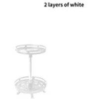 Kelvenix 2 Tier White Rotating Spice Rack Steel Kitchen Organizer