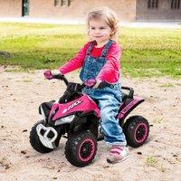 HOMCOM No Power Quad Toddler Ride on Car Foot-to-Floor Sliding in Pink