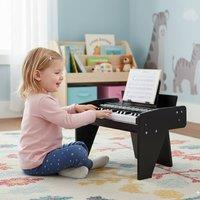 Costway 25 Keys Mini Kids Piano Keyboard Wooden Electronic Digital Piano in Black