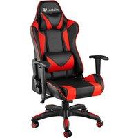 tectake Gaming Chair Stealth - Ergonomic Shape, Adjustable Backrest in Red