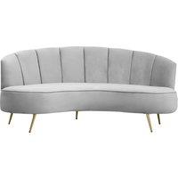 Orsina Hasna Three Seat Velvet Sofa in Grey | Size: 3 Seater