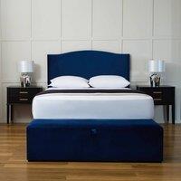 PARADISE BEDS LTD Sweet Dreams Velvet Upholstered Divan Ottoman Double Bed in Dark Blue