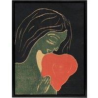 Artery8 The Heart Hjertet Painting Munch Vintage Black Framed Canvas Wall Art | Size: W12 x H16