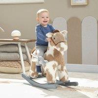 AIYAPLAY Baby Rocking Horse, Animal Rocker with Sound & Toy in Brown
