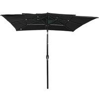 Berkfield Home 3-Tier Parasol with Aluminium Pole Black 2.5x2.5 m
