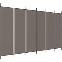 Berkfield Home 6-Panel Room Divider Anthracite 300x220 cm Fabric in Charcoal
