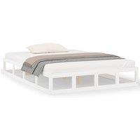 Berkfield Home Bed Frame White 140x190 cm Solid Wood