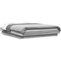 Berkfield Home Bed Frame with LED Lights without Mattress Grey Sonoma 120x200cm | Size: Small Double