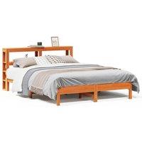 Berkfield Home Bed Frame Frame Wax Brown 150x200 cm King Size Solid Wood Pine