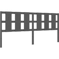 Berkfield Home Bed Headboard Grey 205.5x4x100 cm Solid Wood Pine