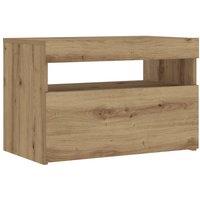 Berkfield Home Bedside Cabinets 2 pcs Smoked Oak 40x31x50 cm Wood & Metal in Brown | Size: 40 x 31 x 50 cm