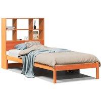 Berkfield Home Bed Frame Frame Wax Brown 75x190 cm Small Single Solid Wood Pine