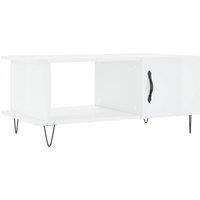 Berkfield Home Coffee Table High Gloss White 90x50x40 cm Engineered Wood | Size: 90 x 50 x 40 cm