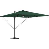 Berkfield Home Cantilever Roma Parasol with LEDs Green 286x285x270 cm Aluminium | Size: 286 x 285 x 270 cm