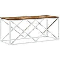 Berkfield Home Coffee Table Stainless Steel & Solid Wood Reclaimed