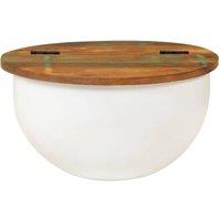 Berkfield Home Coffee Table White 50x27 cm Solid Wood Reclaimed