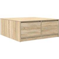 Berkfield Home Coffee Table with Drawers Sonoma Oak 100x100x40 cm in Light Tan | Size: 100 x 100 x 40 cm