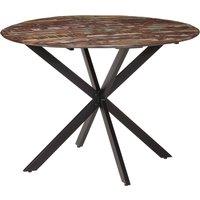 Berkfield Home Dining Table 110x78 cm Solid Wood Reclaimed & Steel in Brown | Size: 110x78 cm