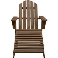 Berkfield Home Garden Chair with Ottoman Wood Brown