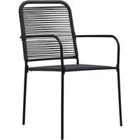 Berkfield Home Garden Chairs 2 pcs Cotton Rope & Steel Black