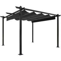 Berkfield Home Garden Gazebo with Retractable Roof 3x3 m Anthracite in Black