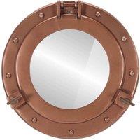 Berkfield Home vidaXL Porthole Mirror Wall Hanging 30 cm Aluminium & Glass in Copper