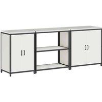 Berkfield Home with Shelf Other with Storage with Door 3 pcs White Cold-rolled steel