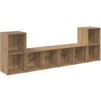Berkfield Home with Shelf 4 pcs Artisan oak 72 x 35 x 36.5 cm Engineered wood in Brown