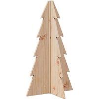 Berkfield Home Wooden Christmas Tree for Decoration 69.5 cm Solid Wood Pine in Light Brown