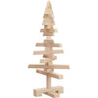 Berkfield Home Wooden Christmas Tree for Decoration 60 cm Solid Wood Pine in Tan