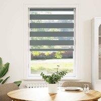 Berkfield Home Zebra Blind Dark Grey 70x100 cm Fabric Width 65.9 cm Polyester