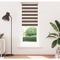 Berkfield Home Zebra Blind Brown 75x200 cm Fabric Width 70.9 cm Polyester