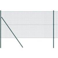Berkfield Home Welded Wire Fence with 13 Posts Green 1.4x25 m Steel