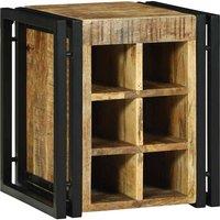 Berkfield Home Wine Rack 34.5 x 35 x 39 cm Solid Wood Rough Mango in Brown