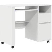Berkfield Home White Computer Desk with Drawers White MDF, Particle board Standard