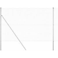 Berkfield Home Welded Wire Fence with 13 Posts 1.5x50 m Galvanised Steel in Silver