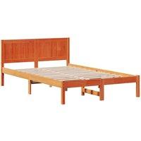 Berkfield Home Wax Brown Bed Frame Wax brown Solid wood 120 x 200 cm Durable