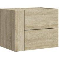Berkfield Home Wall-mounted Bedside Cabinet Sonoma Oak 45x30x35 cm in Tan | Size: 45 x 30 x 35 cm
